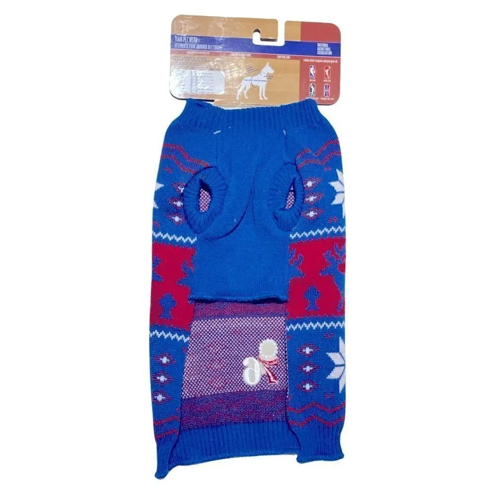 NBA Officially Licensed Philadelphia 76ers Petwear Knit Dog Sweater Small NWT